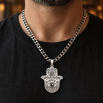 Collier Grande Main de Fatima Œil et Motifs Bohèmes - Vignette | Médiéfan