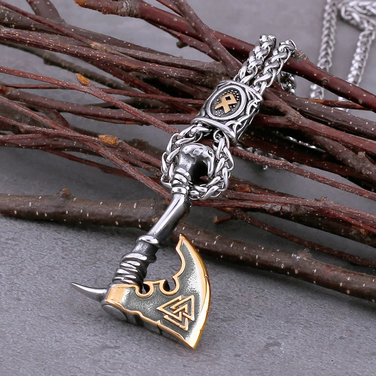 Collier Hache Viking Doré