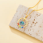 Collier Lotus Irisé dans un Cercle 7 Chakras - Vignette | Médiéfan