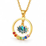 Collier Lotus Irisé dans un Cercle 7 Chakras - Vignette | Médiéfan