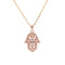 Collier Main de Fatima Filigrane Pavé Or rose