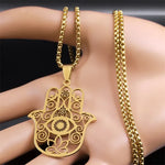 Collier Main de Fatima Filigranée Œil et Lotus - Vignette | Médiéfan