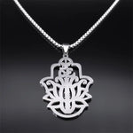 Collier Main de Fatima Om et Lotus 7 Chakras - Vignette | Médiéfan