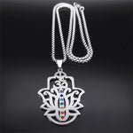 Collier Main de Fatima Om et Lotus 7 Chakras - Vignette | Médiéfan
