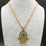 Collier Main de Fatima Spirales et Œil Bleu - Vignette | Médiéfan
