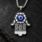 Collier Main de Fatima Spirales et Œil Bleu - Vignette | Médiéfan
