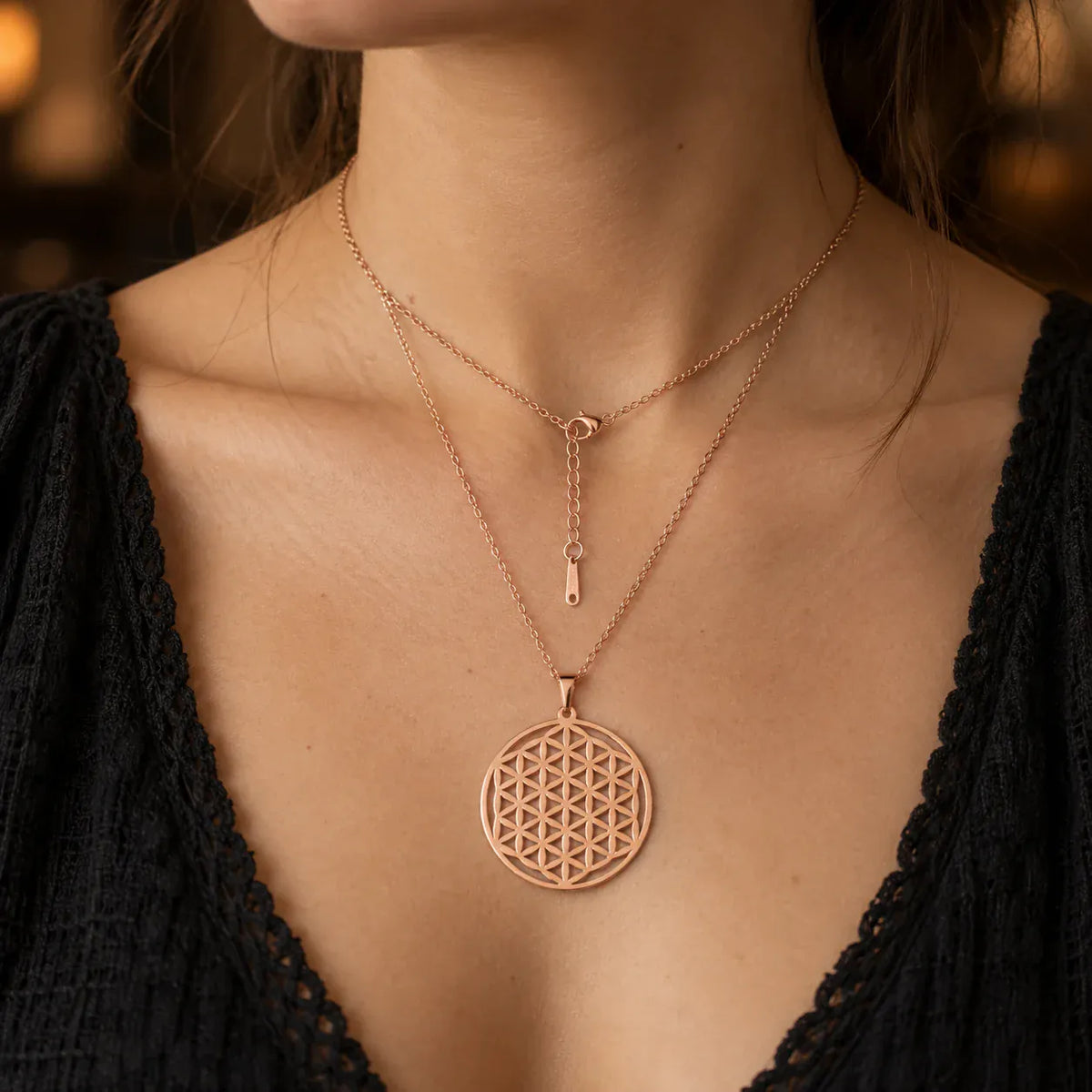 Collier Médaillon Fleur de Vie Classique