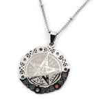 Collier Médaillon Pentagramme Tétragrammaton à 7 Strass - Vignette | Médiéfan