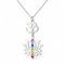 Collier Om et Lotus à Goutte Violette 7 Chakras Argenté