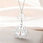 Collier Om et Yogi en Lotus 7 Chakras - Vignette | Médiéfan