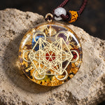 Collier Orgonite Cube de Métatron 7 Pierres - Vignette | Médiéfan