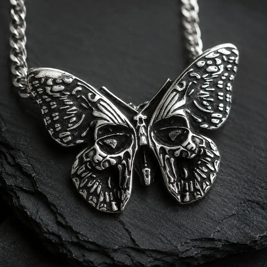 Collier Papillon Tête de Mort