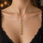 Collier Pendentif Vertical aux 7 Symboles des Chakras - Vignette | Médiéfan