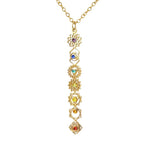 Collier Pendentif Vertical aux 7 Symboles des Chakras - Vignette | Médiéfan