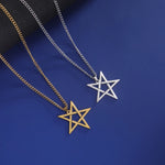 Collier Pentagramme Inversé Ajouré - Vignette | Médiéfan