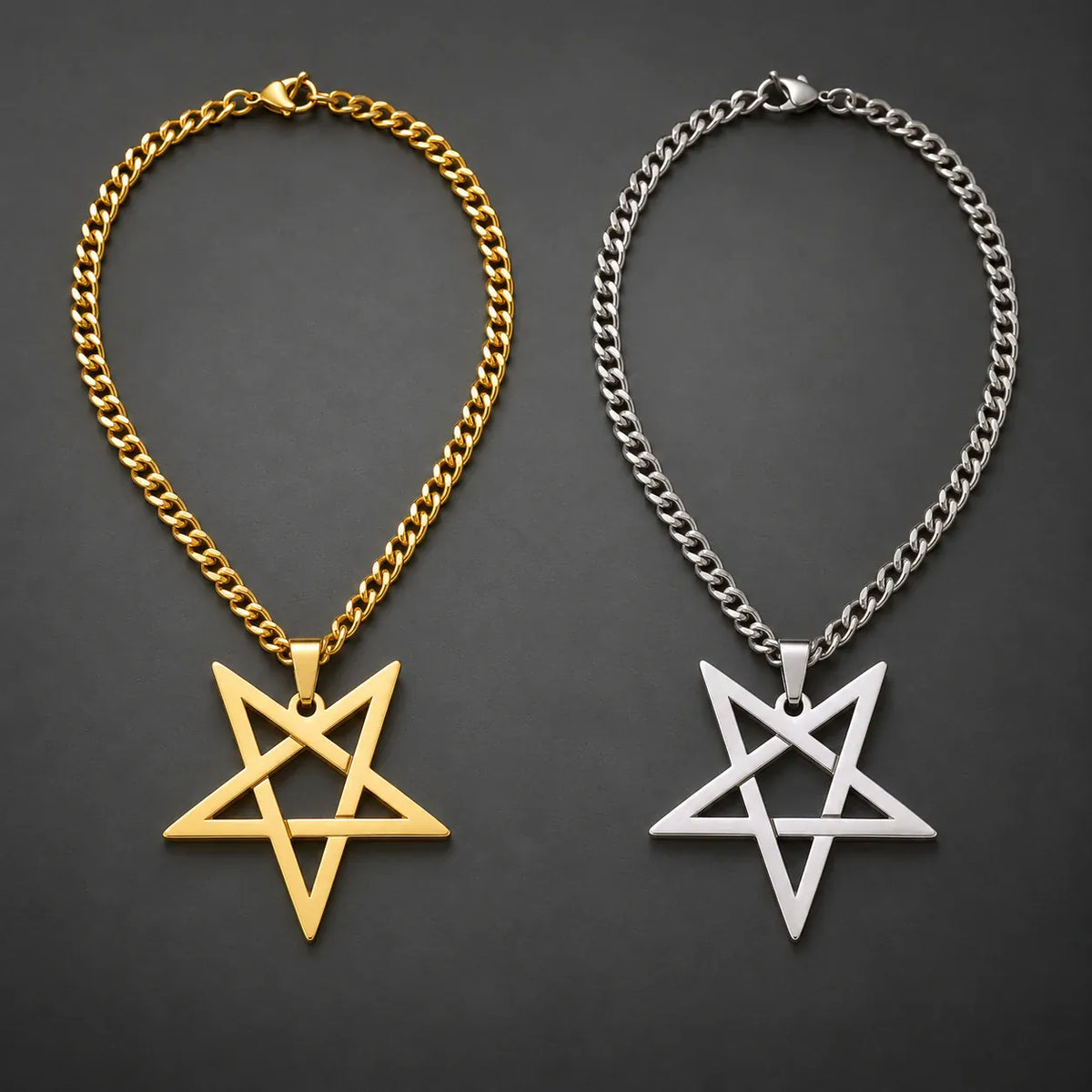 Collier Pentagramme Inversé Ajouré
