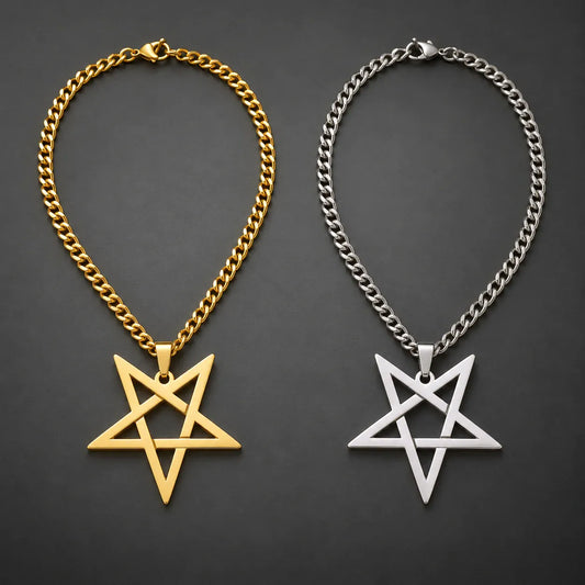 Collier Pentagramme Inversé Ajouré