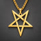 Collier Pentagramme Inversé Ajouré Doré