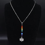 Collier Perles 7 Chakras et Lotus Ajouré - Vignette | Médiéfan