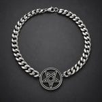 Collier Ras-du-Cou Pentagramme Inversé à Maille Cubaine - Vignette | Médiéfan