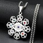 Collier Rosace Mandala Multi-Symboles à Strass - Vignette | Médiéfan
