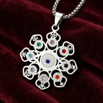 Collier Rosace Mandala Multi-Symboles à Strass - Vignette | Médiéfan