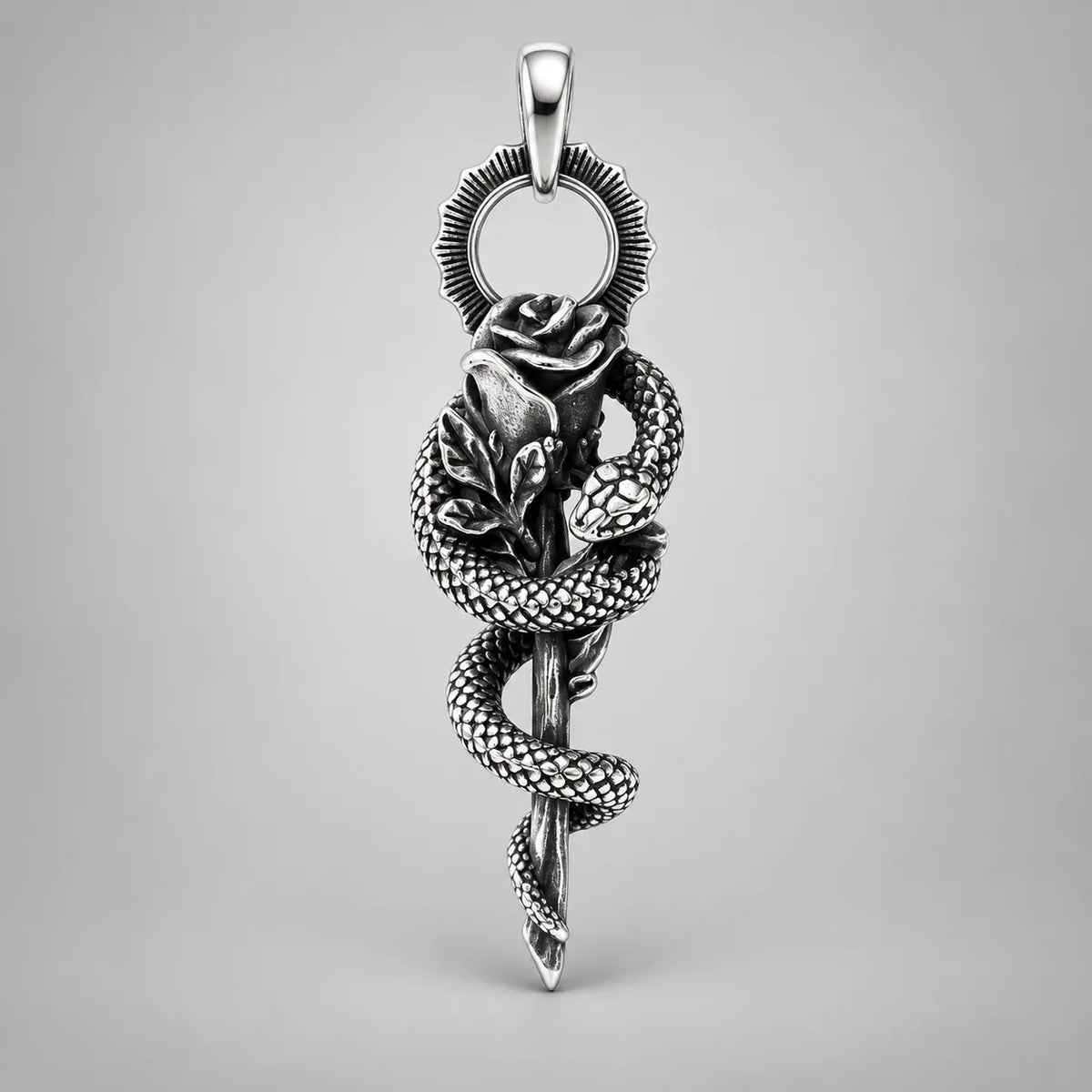 Collier Serpent à la Rose Pendentif seul