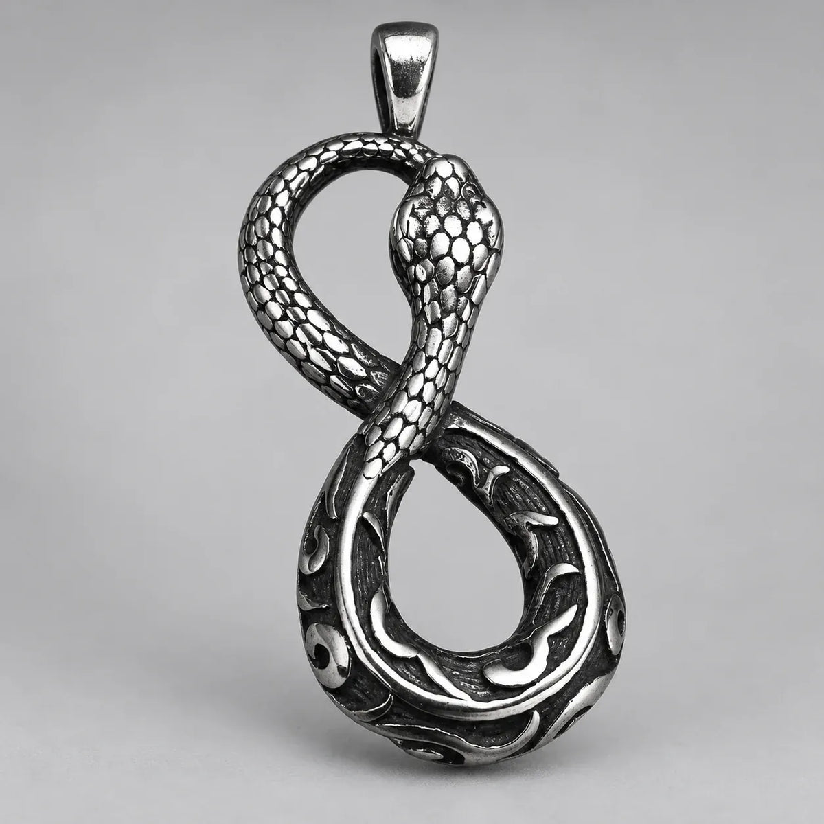 Collier Serpent Infini Ciselé Pendentif seul