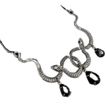 Collier Serpents Enlacés à Gouttes de Cristal - Vignette | Médiéfan