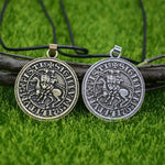 Collier templier pendentif sceau des cavaliers « Sigillum Militum » - Vignette | Médiéfan