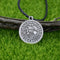 Collier templier pendentif sceau des cavaliers « Sigillum Militum » Chaîne en cuir argentée, bijou en acier inoxydable
