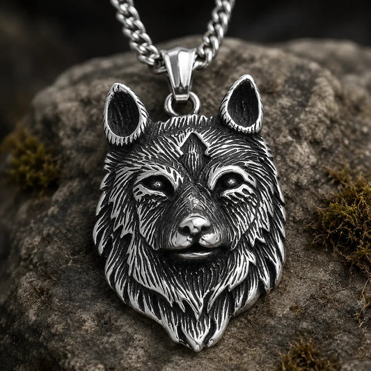 Collier Tête de Loup Nordique