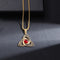 Collier Triquetra à Pierre Rouge Doré