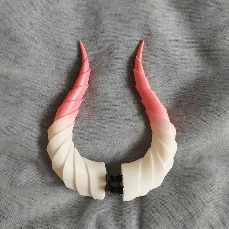 Cornes de Démon Premium Blanc & Rouge / 10 cm