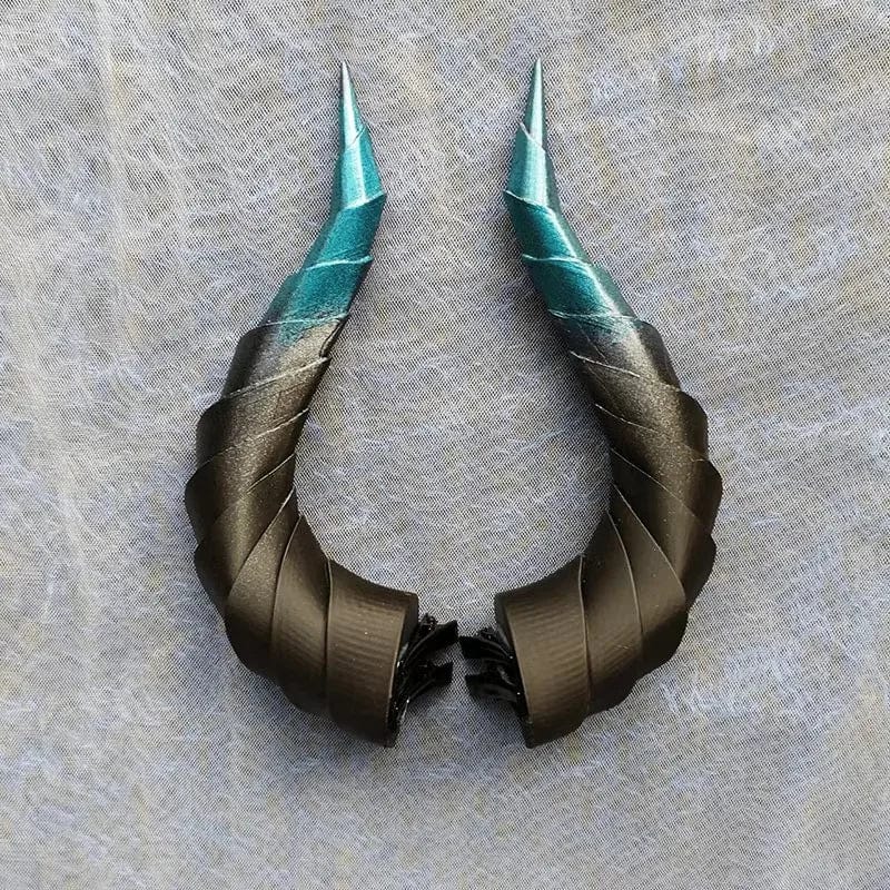Cornes de Démon Premium Noir & Bleu / 10 cm