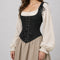 Corset Médiéval à Laçage Noir / S
