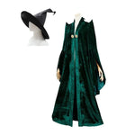 Robe de Sorcière en Velours Émeraude & Chapeau - Vignette | Médiéfan