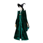 Robe de Sorcière en Velours Émeraude & Chapeau - Vignette | Médiéfan