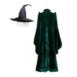 Robe de Sorcière en Velours Émeraude & Chapeau - Vignette | Médiéfan