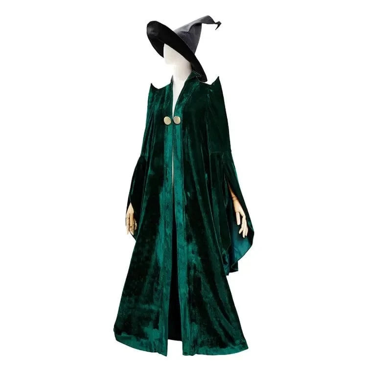 Costume d'école de sorcellerie et de sorcellerie, professeur Mileva McGonagall Poudlard, Robe de président universitaire, Costume d'halloween Hat and clothes / XL / Other