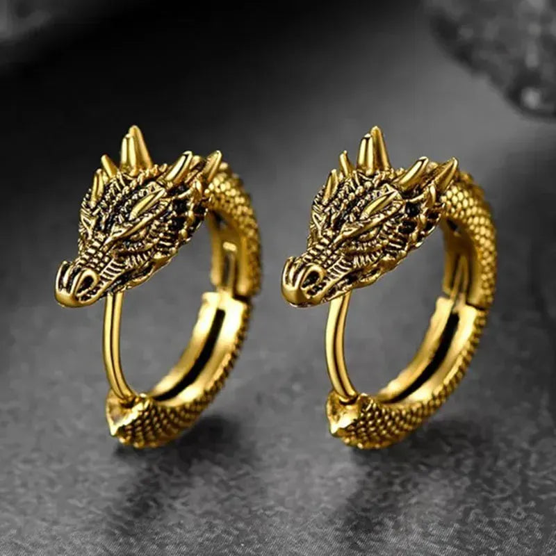 Créoles Tête de Dragon Doré