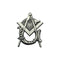 Épingles à revers multi- maçonniques gratuites et acceptées, boussole templier et broche carrée, Badges cadeaux avec pochette papillon 16
