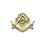 Pin's franc-maçon compas et équerre triangle rayonnant - Vignette | Médiéfan