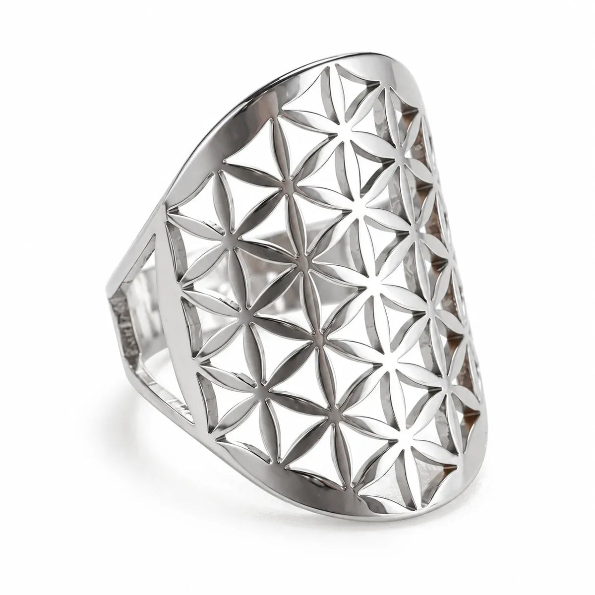 Bague Treillis Fleur de Vie Ajourée Argenté
