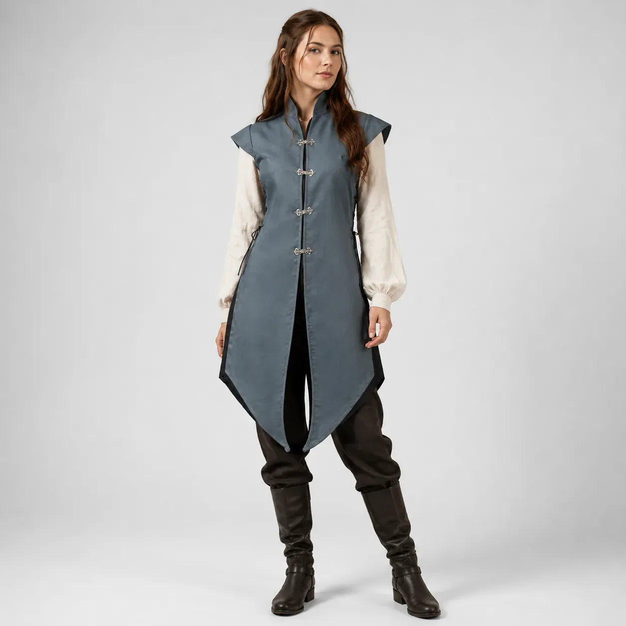 Gilet Long de Noble Gris / Femme / M