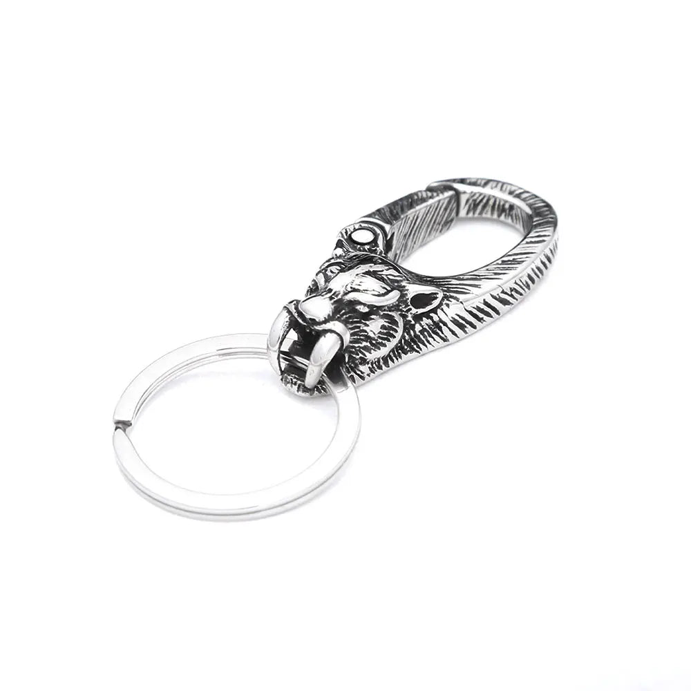 Gothic Vintage 316L Stainless Steel Skull Keychain Hip Hop Biker Animal Keychains Fashion Charm Key Chain Rings Jewelry Gifts Style G