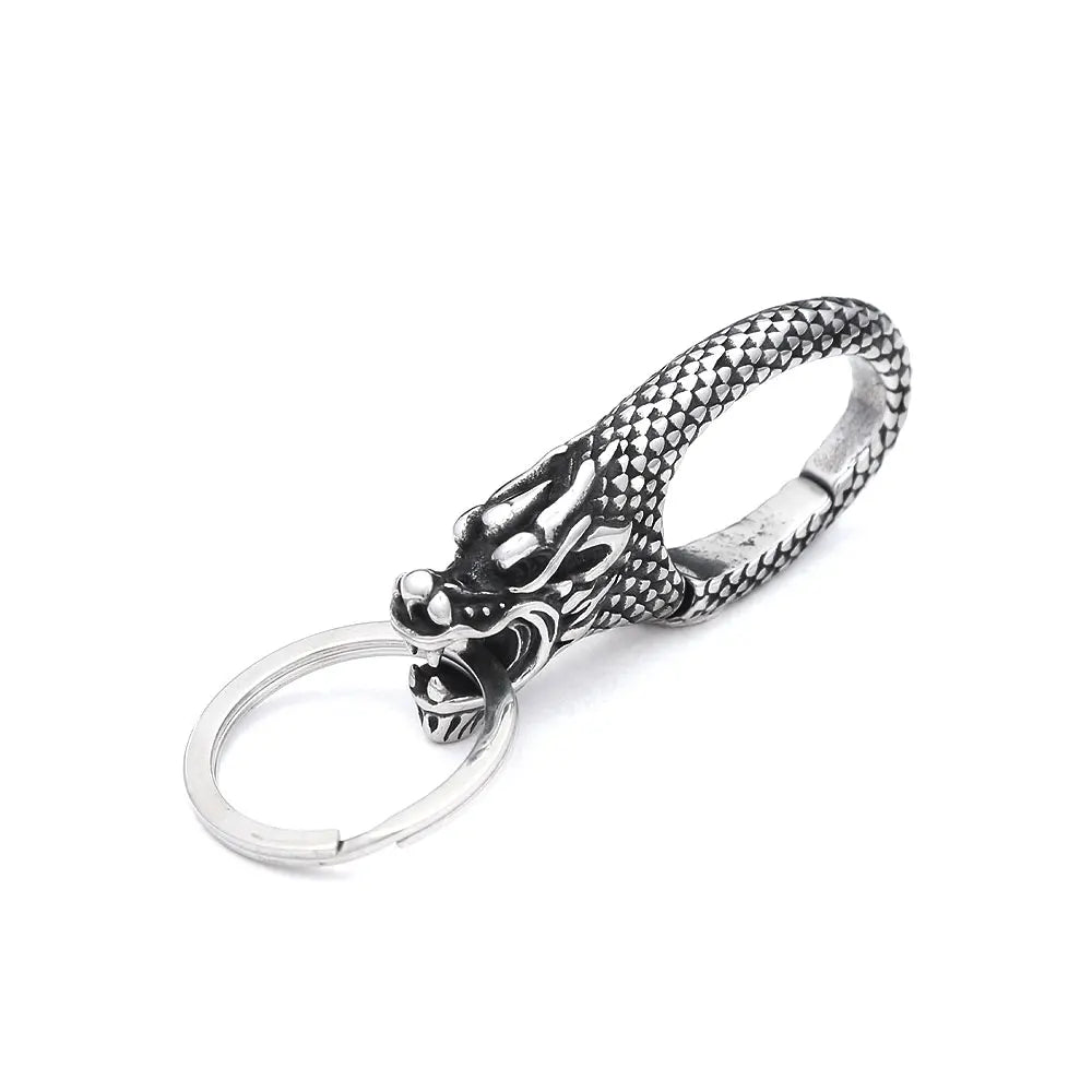 Gothic Vintage 316L Stainless Steel Skull Keychain Hip Hop Biker Animal Keychains Fashion Charm Key Chain Rings Jewelry Gifts Style H
