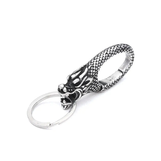 Gothic Vintage 316L Stainless Steel Skull Keychain Hip Hop Biker Animal Keychains Fashion Charm Key Chain Rings Jewelry Gifts Style H