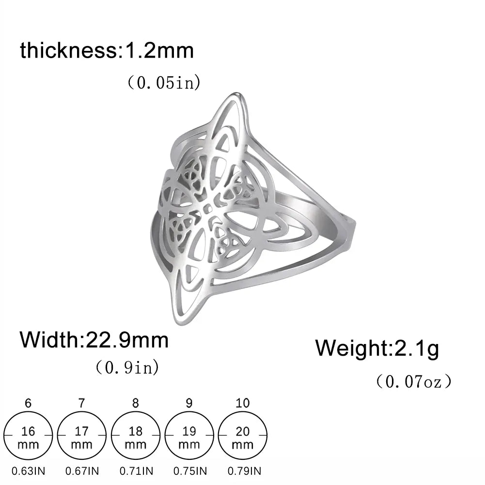 Grande Bague Nœud de Sorcière Ajourée Argent / 7