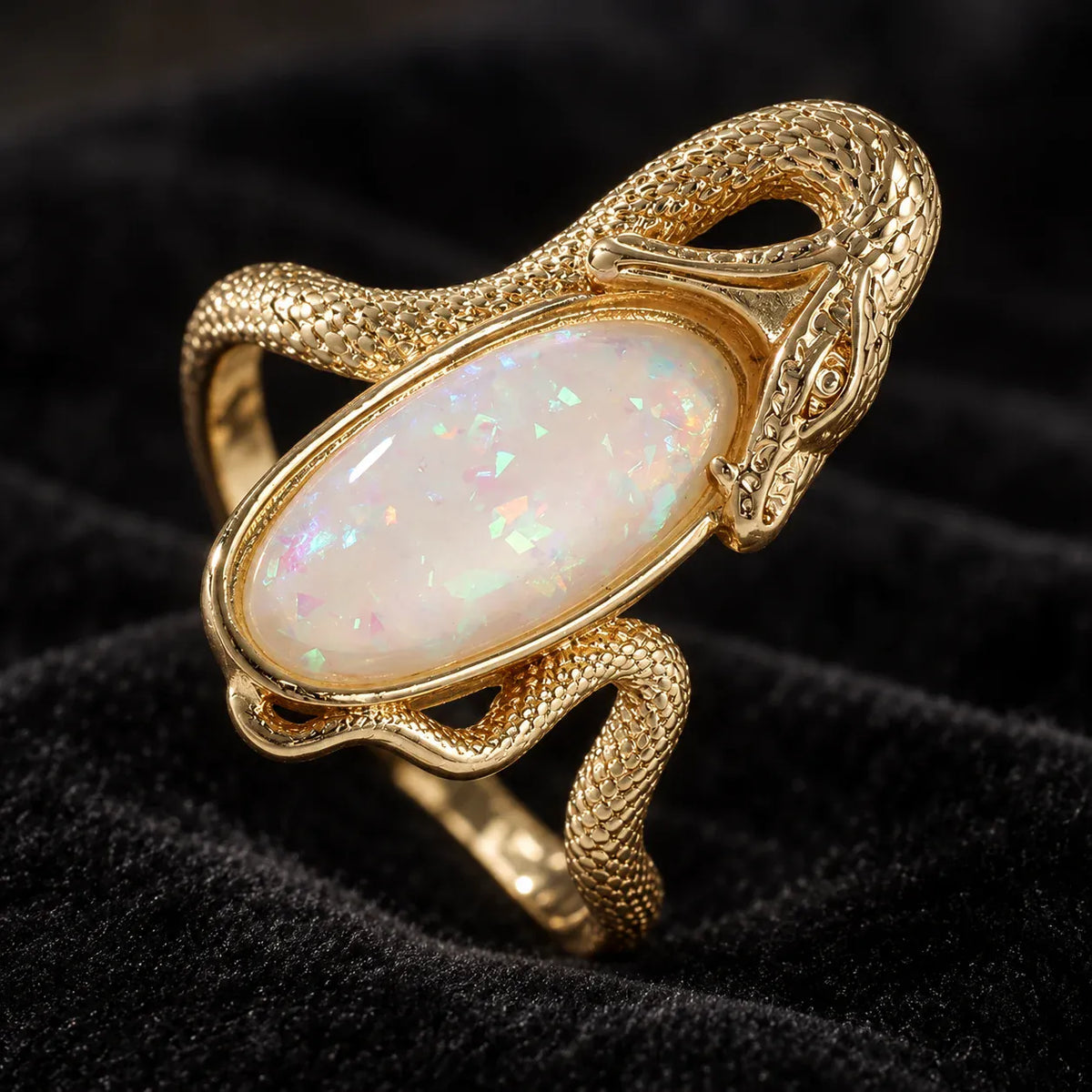 Bague Serpent Pierre Opaline